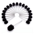 A set of 20 GEEZY stainless steel toilet brushes with black bristles arranged in a semi-circle on a white background
