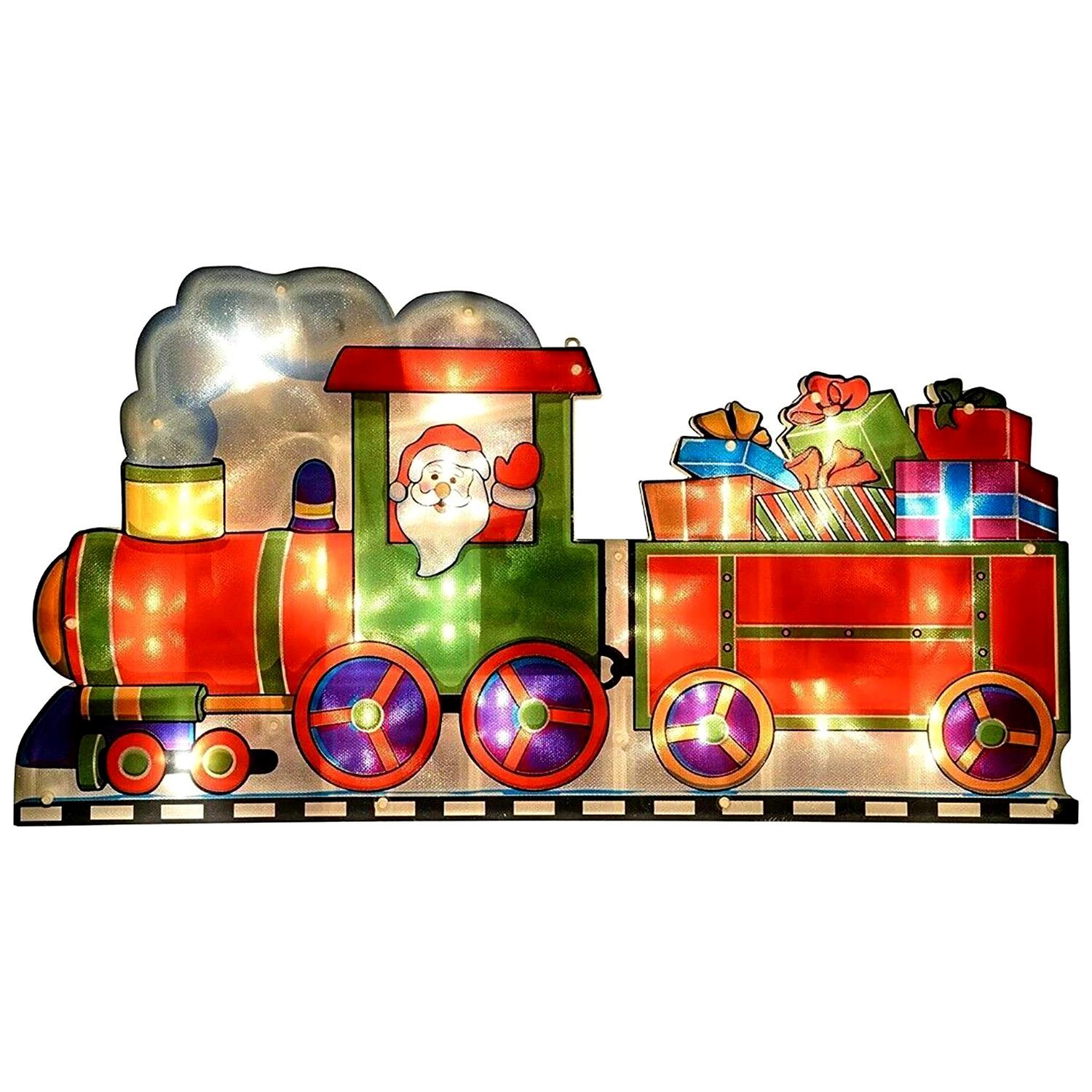 Christmas Silhouette Lights Santa in Train by GEEZY - UKBuyZone