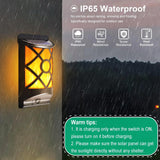 Solar Powered LED Flame Light Wall Mounted