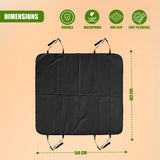 "Black car seat cover, waterproof and non-slip, for safety and convenience in travel. Adjustable straps to fit various sizes of seats. 140cm x 59cm." - UKBuyZone