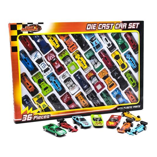 36 Pieces Die Cast Car Set by The Magic Toy Shop - UKBuyZone