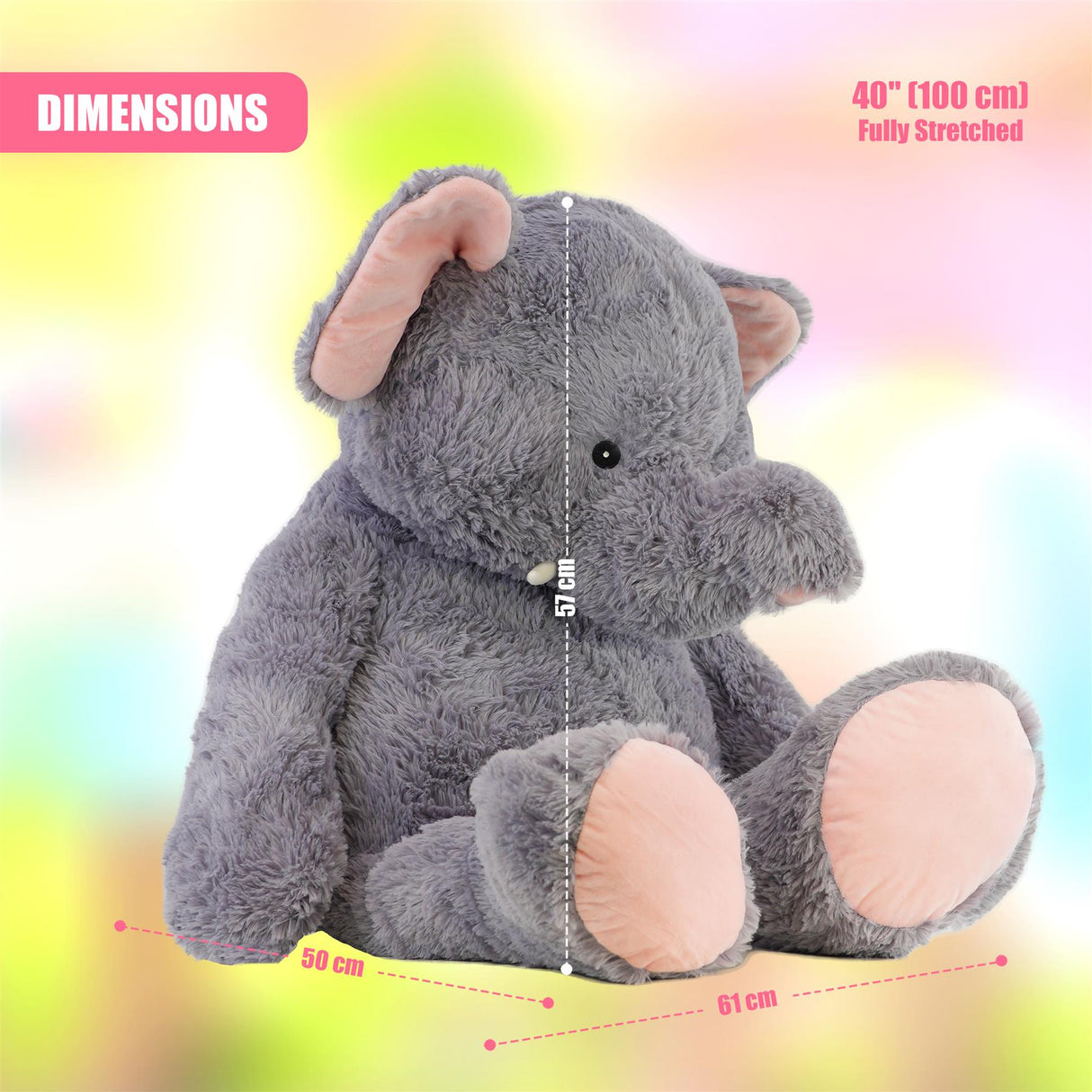 40" Jumbo Elephant Soft Toy by The Magic Toy Shop - UKBuyZone