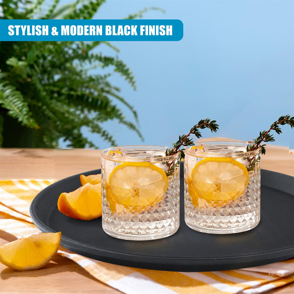 Non-Slip Round Tray - Set of 2