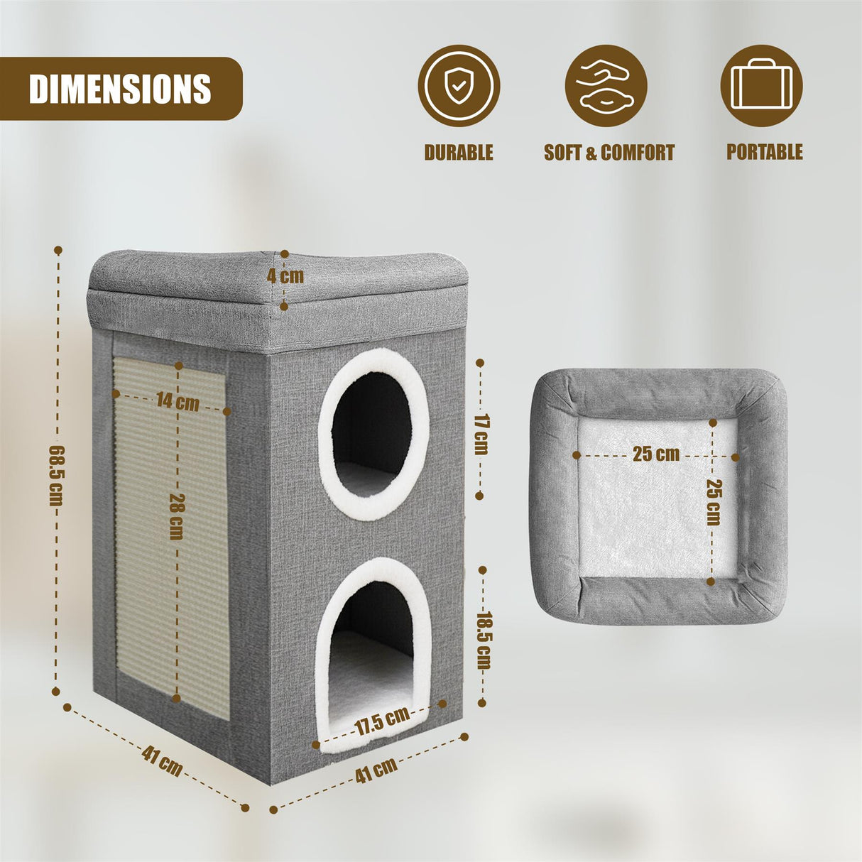 "Dimensions: 40cm x 30cm x 65cm, Material: Cotton, Foldable Design, Portability: Suitable for Travel" - UKBuyZone