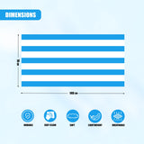 Beach Bath Towel Large Microfibre Blue Striped by GEEZY - UKBuyZone