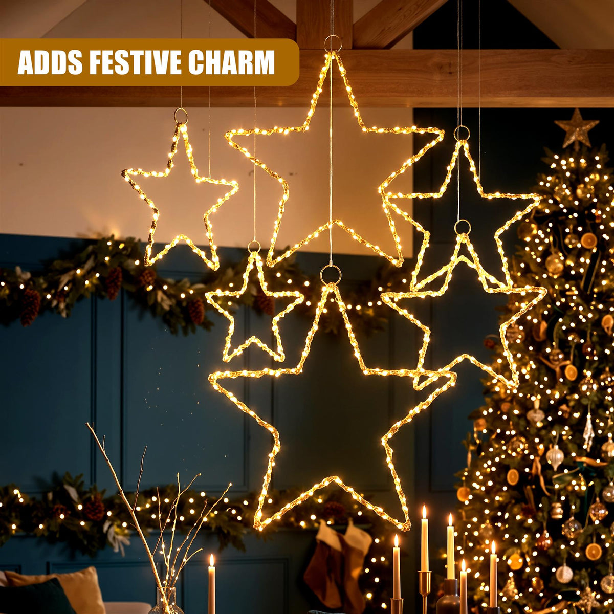 Star LED Fairy Light Gold Wire 50cm
