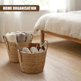 Set of 3 Wicker Planters with Handles