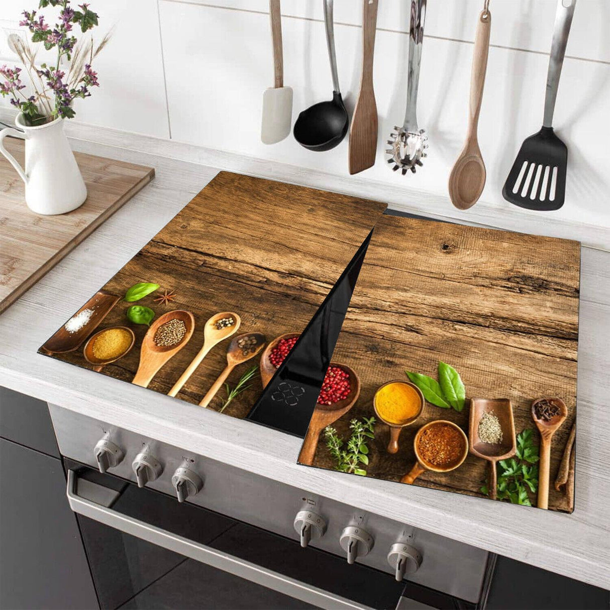 Glass Cutting Boards with Spice Design
