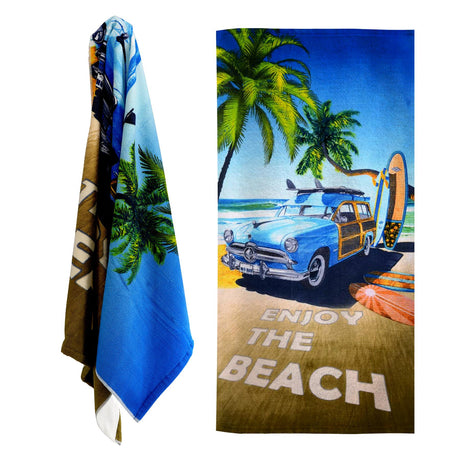Enjoy The Beach Design Large Towel by Geezy - UKBuyZone