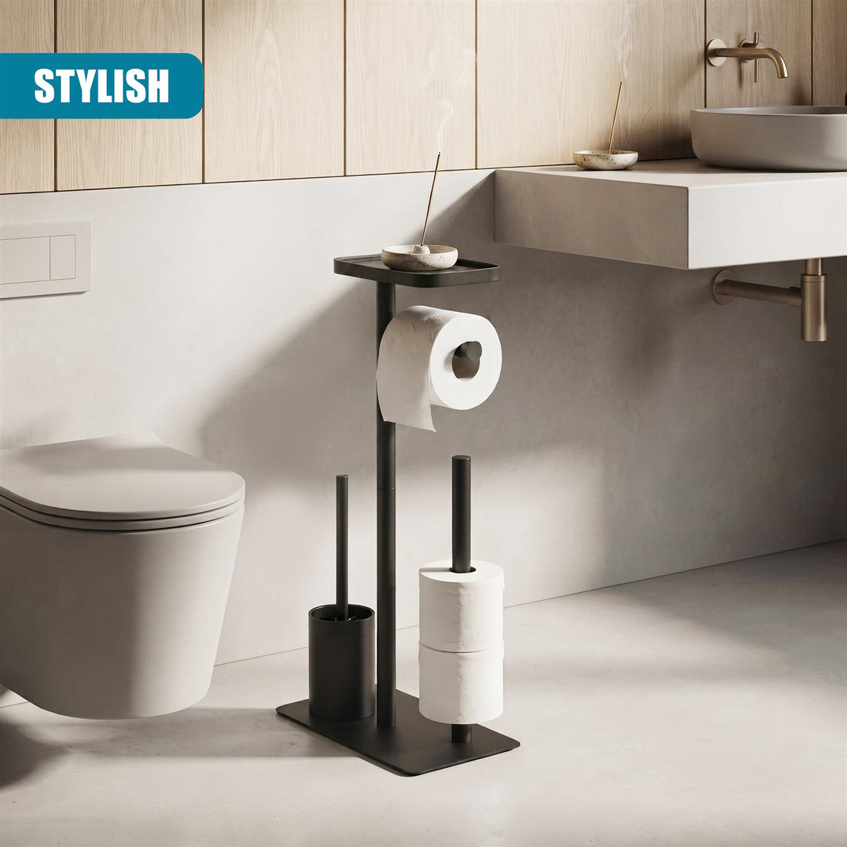 All-in-One Toilet Roll Holder