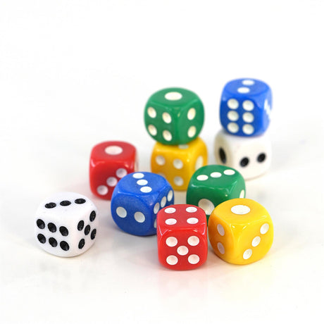 Six Sided Dice Set (D6) Set of 10 by The Magic Toy Shop - UKBuyZone