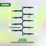 300 LED Cluster Christmas Lights - Multicolour