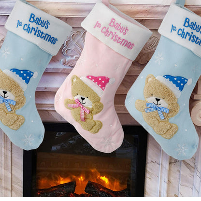 Set of 2 Baby's 1st Christmas Stockings by The Magic Toy Shop - UKBuyZone