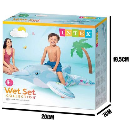 Dolphin Ride On Swimming Pool Float by Intex - UKBuyZone