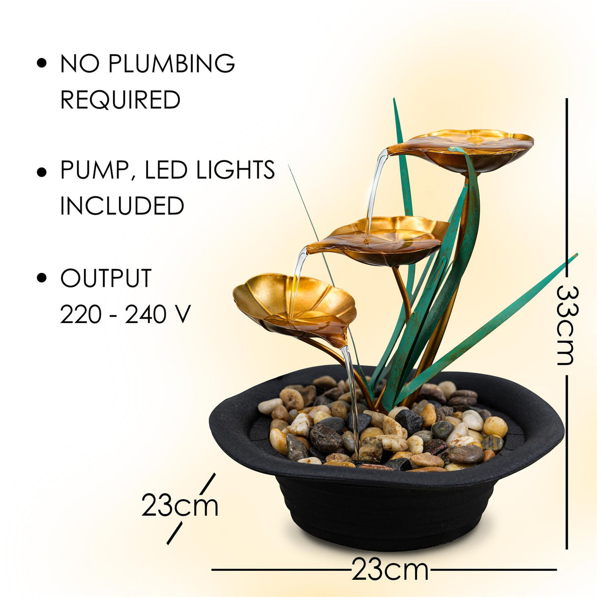 GEEZY Lotus Water Feature Indoor With LED