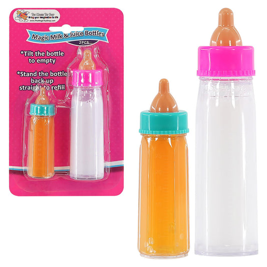 Baby Doll Magic Milk Bottle Set of 2 by BiBi Doll - UKBuyZone