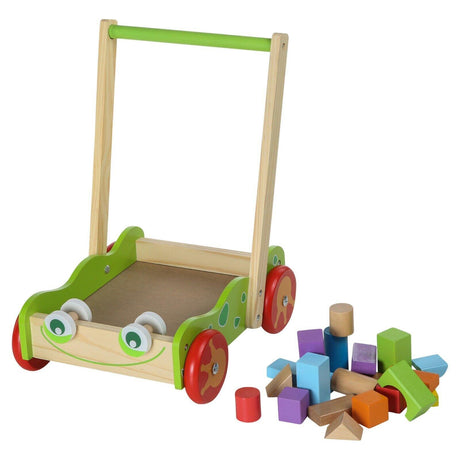 Baby Wooden Walker and Building Bricks Set by The Magic Toy Shop - UKBuyZone