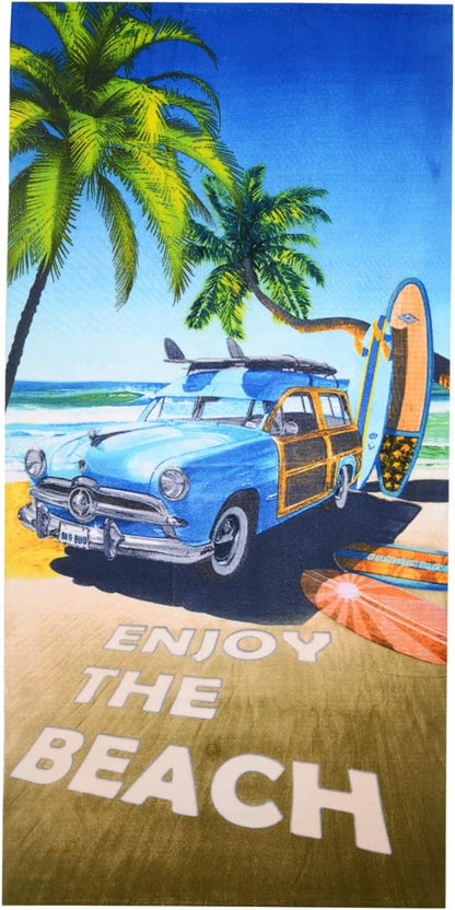 Enjoy The Beach Design Large Towel by Geezy - UKBuyZone