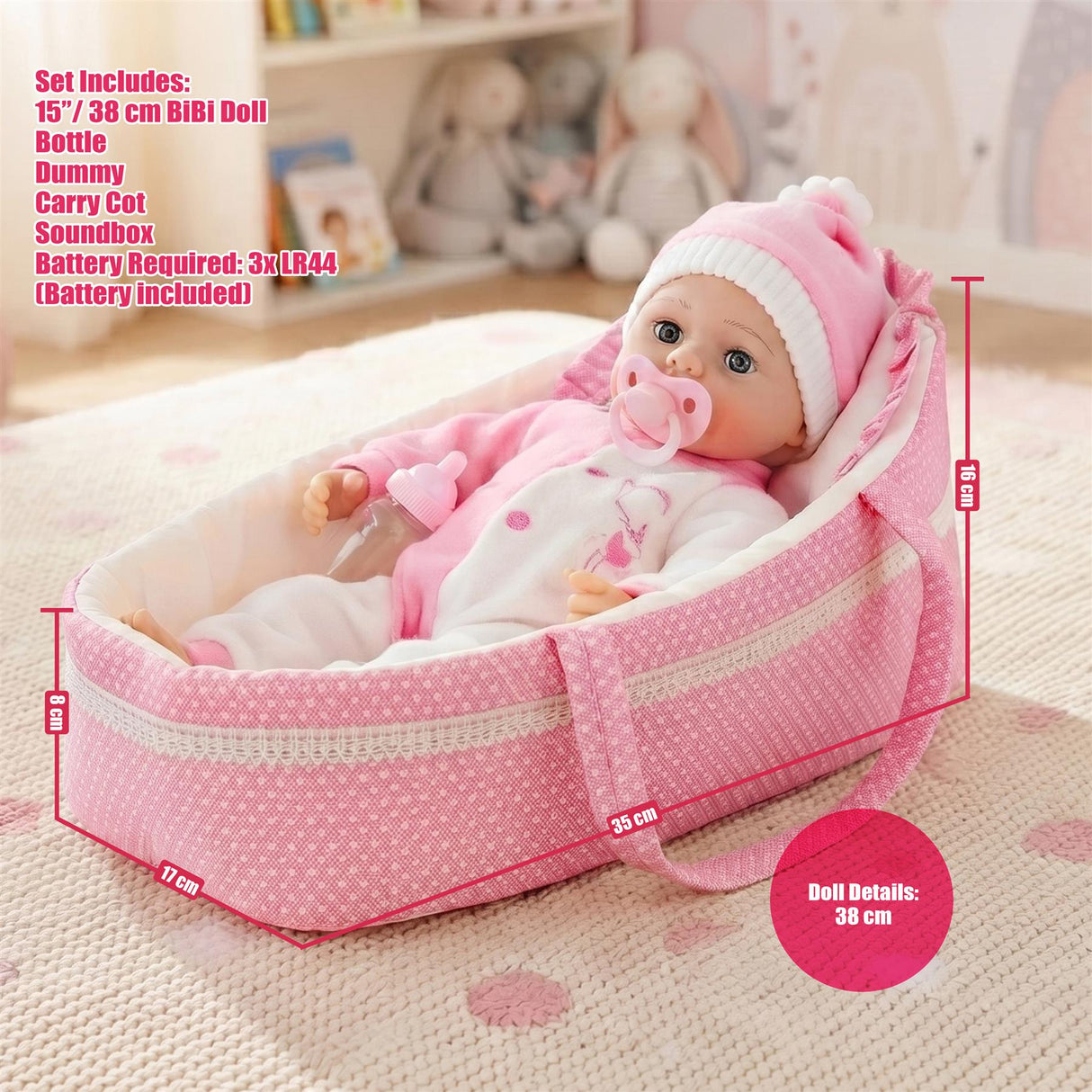 Baby Doll in Carry Cot (38 cm / 15")