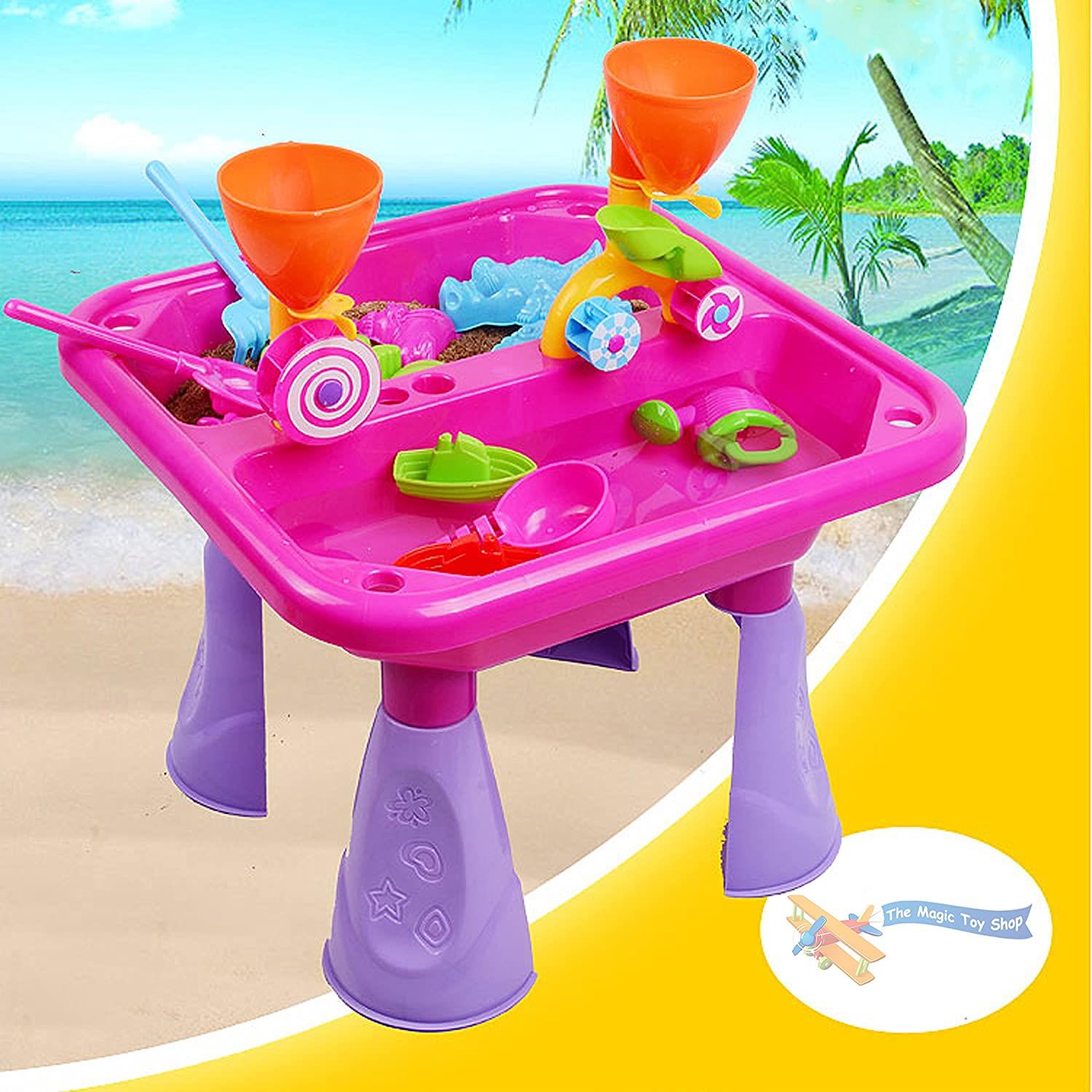 Pink Sand and Water Table Garden Sandpit Play Set by The Magic Toy Shop - UKBuyZone