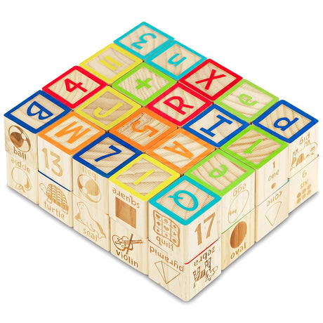 Wooden ABC 123 Block Set Kids Educational Toys by The Magic Toy Shop - UKBuyZone