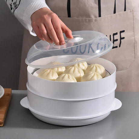 2 Tier Microwave Steamer Healthy Cooker BPA Free by GEEZY - UKBuyZone