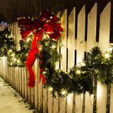 Pre-Lit Christmas Garland with LED Lights and Timer Function