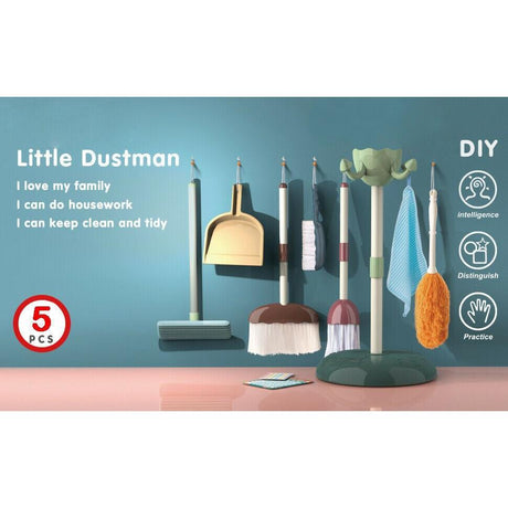 The Magic Toy Shop Little Dustman 5 Piece Cleaning Play Set