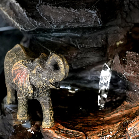 Elephant Water Feature Indoor With LED by GEEZY - UKBuyZone
