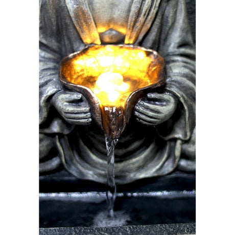 GEEZY Solar Water Fountain Stone Buddha