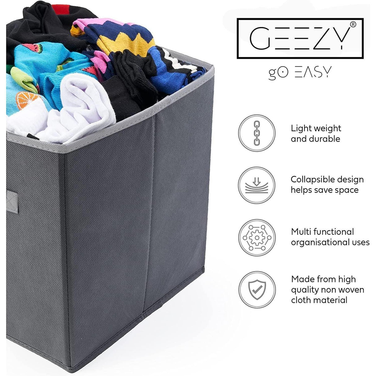 GEEZY Foldable Square Canvas Storage