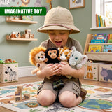 Set of 4 Wild Animal Soft Toys 6.5