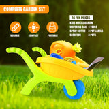 Kids Plastic Garden Wheelbarrow Playset