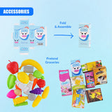 Blue Shopping Trolley Cart Play Food Set by The Magic Toy Shop - UKBuyZone