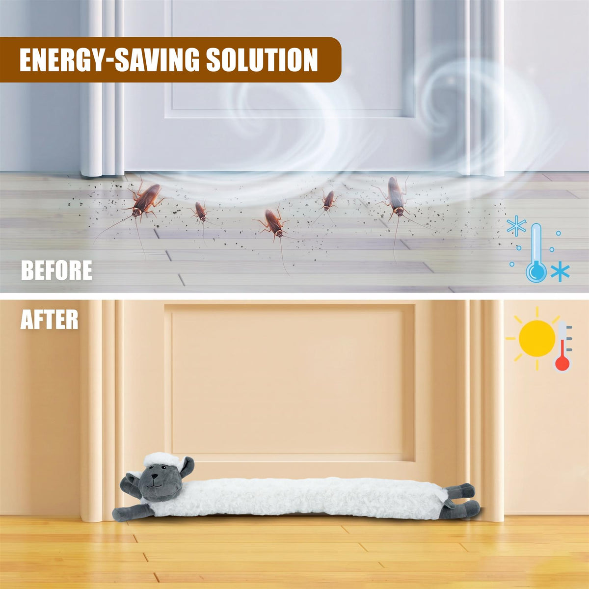 Novelty White Sheep Draught Excluder for Doors