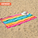 Velour Striped Beach Towel Tropical Burst by Geezy - UKBuyZone