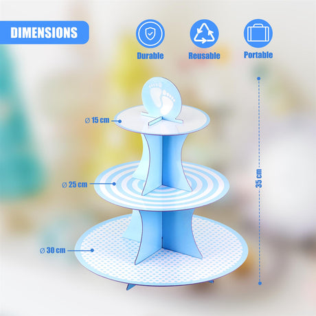 3 Tier Cardboard Cupcake Stand by GEEZY - UKBuyZone
