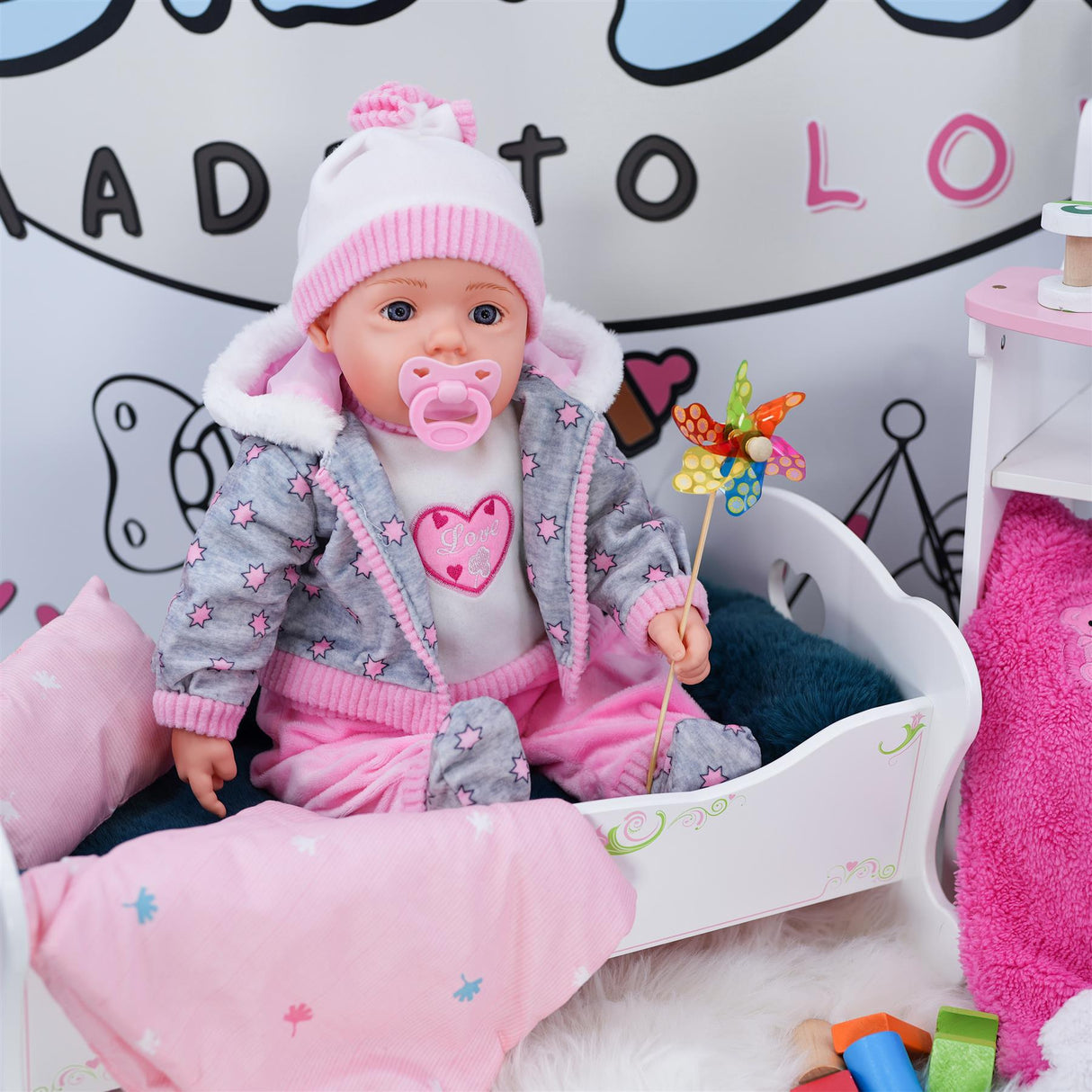 BiBi Baby Doll "Dots" (The Nap Master) (50 cm / 20") by The Magic Toy Shop - UKBuyZone