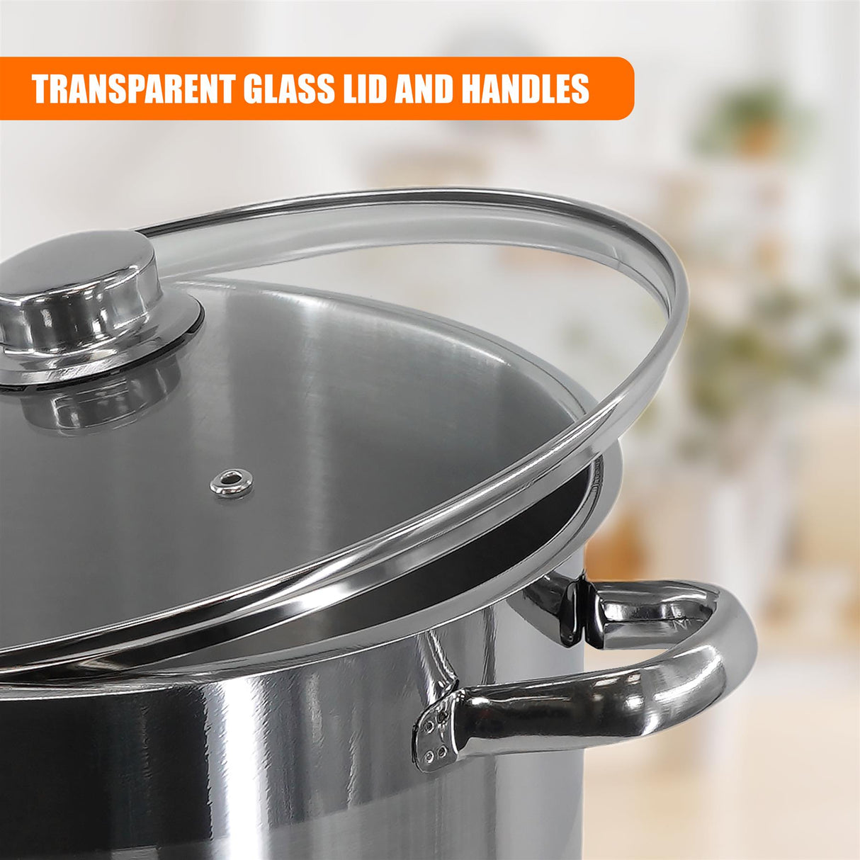 Stainless Steel Stock Pot with Lid - 17.5 L