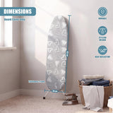 Grey Heart Ironing Board Cover (122 x 38 cm)