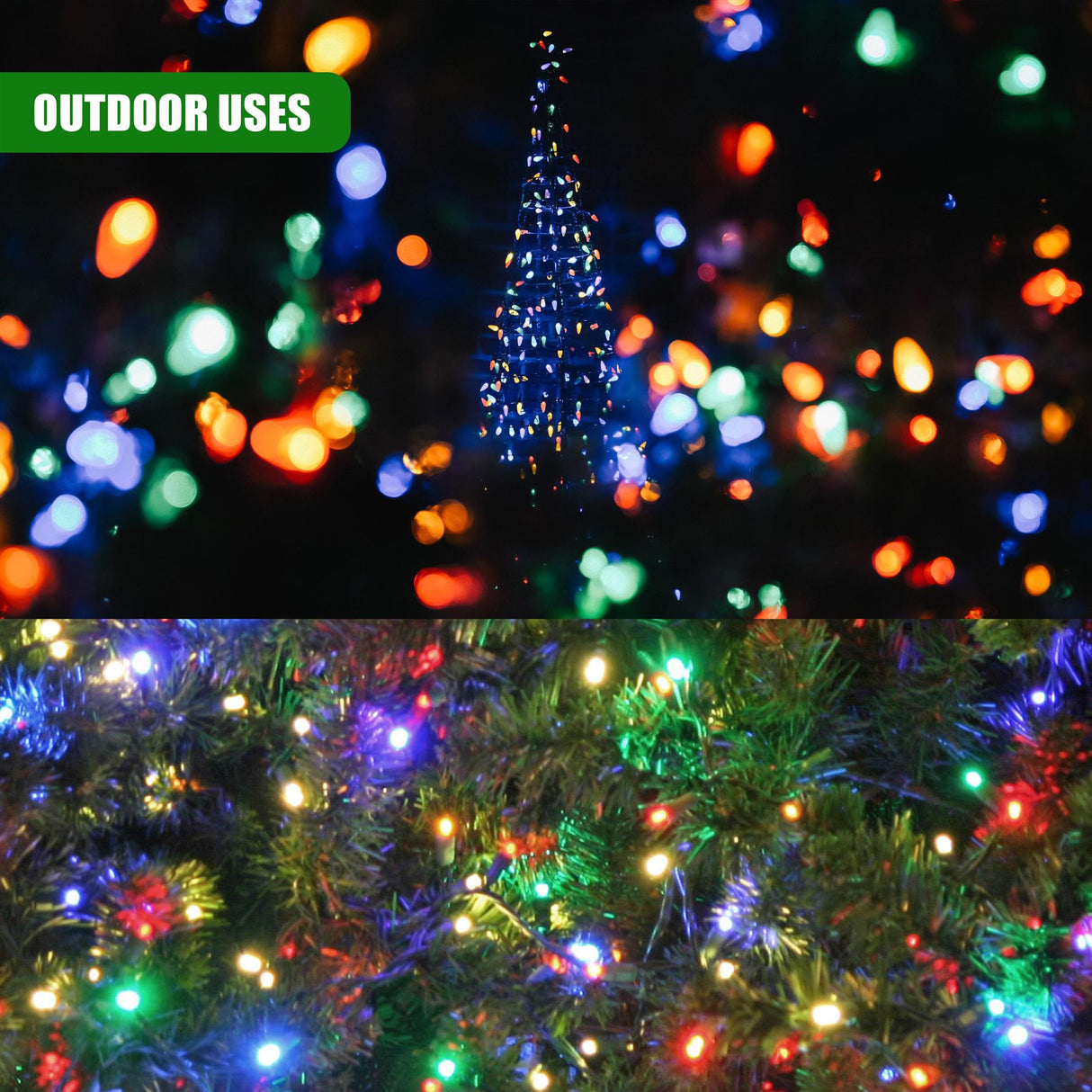 300 LED Cluster Christmas Lights - Multicolour