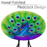 GEEZY Garden Bird Bath Peacock Design Free Standing