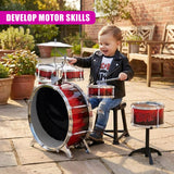Kids 10 Piece Drum Kit With Stool