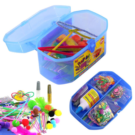 Blue Kids Super Craft Carry Case by The Magic Toy Shop - UKBuyZone