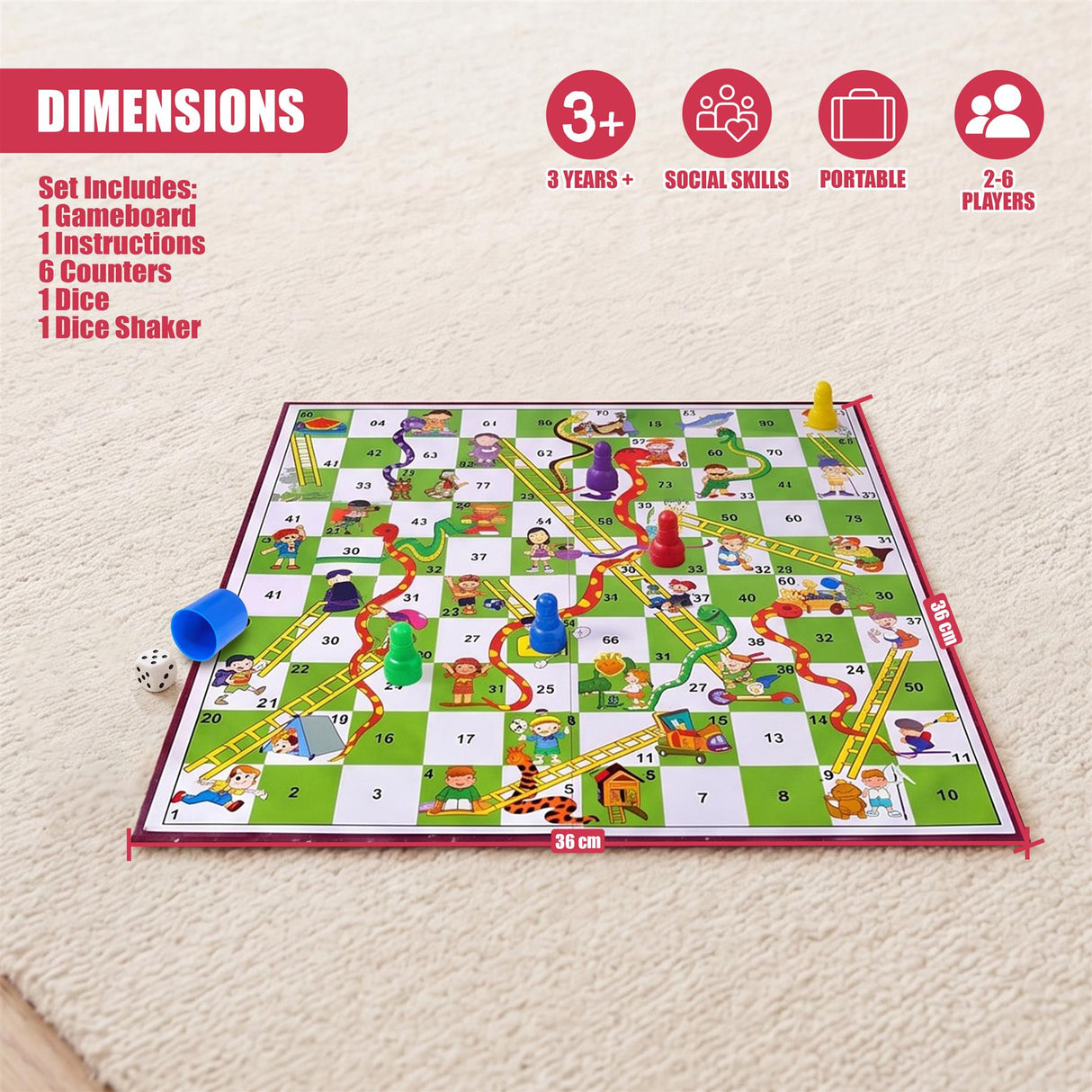Snakes and Ladders Traditional Board Game