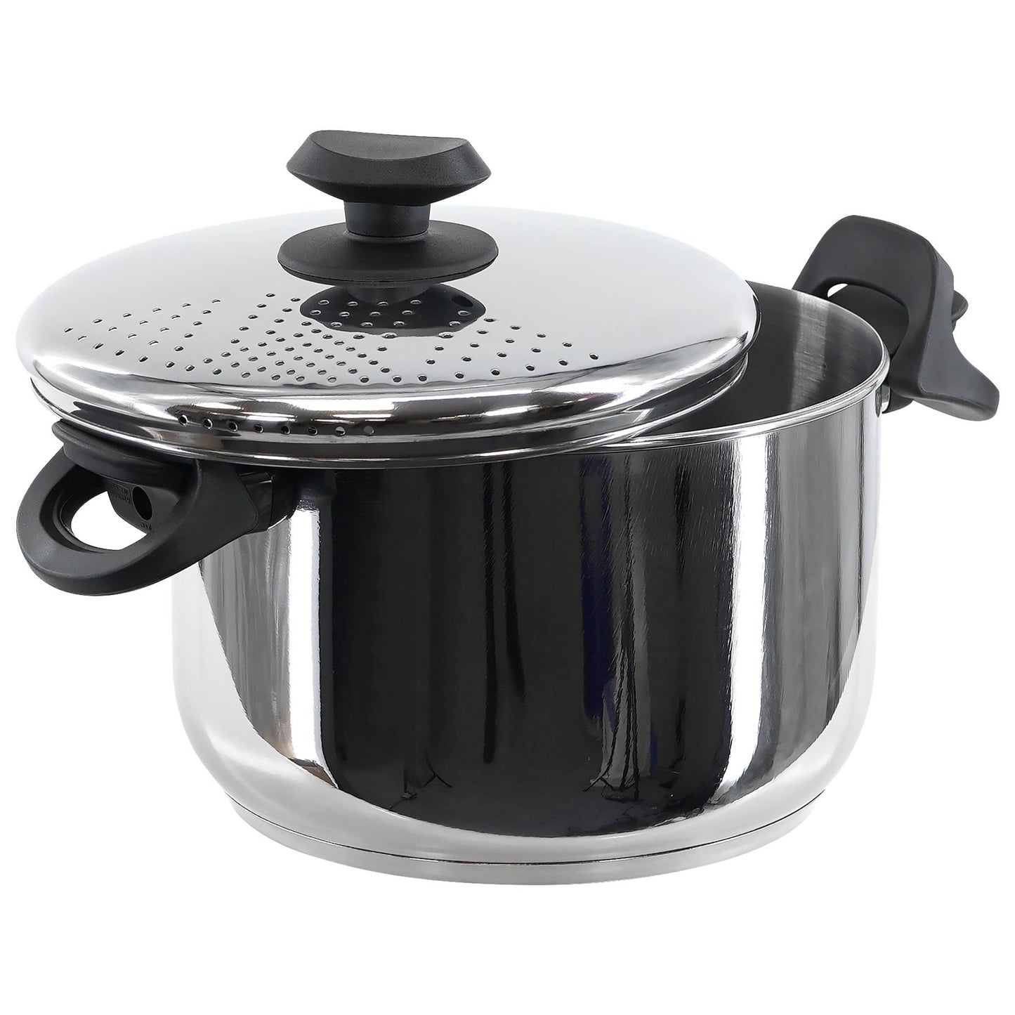 Stainless Steel Pasta Pot With Locking Strainer Lid by GEEZY - UKBuyZone