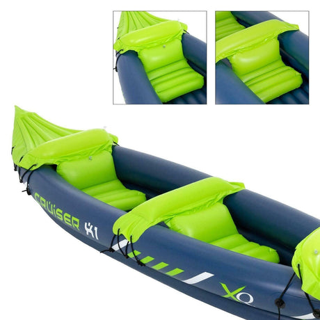 gHOST-7 Inflatable Canoe Kayak Dinghy Boat with Double Paddle 2 - Person by Geezy - UKBuyZone