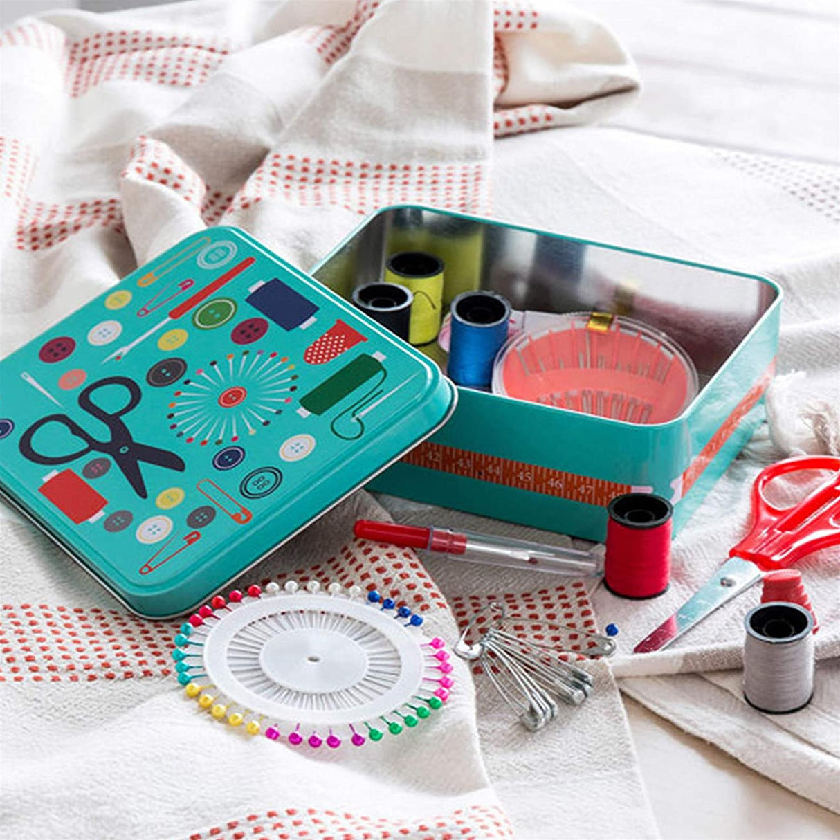Metal Sewing Kit Box