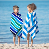 Velour Striped Beach Towel Midnight Oasis by GEEZY - UKBuyZone