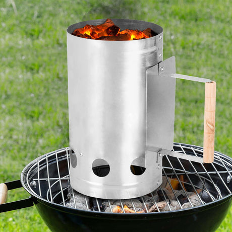 BBQ Charcoal Metal Chimney Starter by Geezy - UKBuyZone